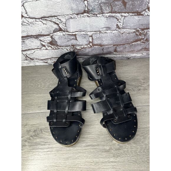 Free People Marianne Black Leather Platform Gladiator Strappy Sandals Women 41EU - Picture 13 of 16